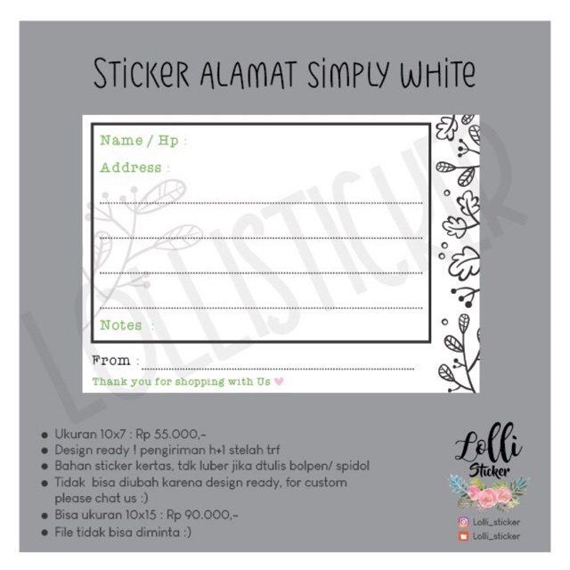 

Sticker Alamat Simply White / Sticker Label Pengiriman Stiker Alamat Pengiriman Olshop