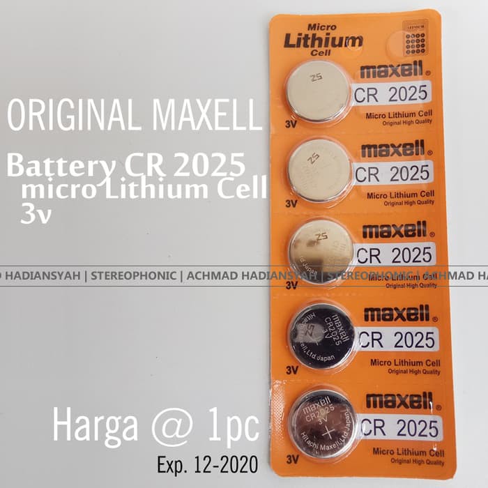 Baterai Kancing Maxell ORIGINAL CR2025 - Battery CR2025 - Batre CR2025