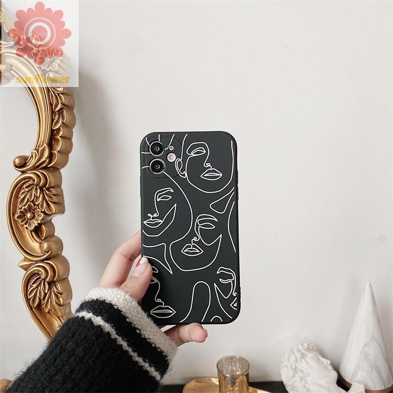 Soft Case TPU Motif Ilustrasi Wajah Untuk Samsung A13 A53 A03 A31 A21s A11 A51 A50 A71 A33 M11 A10s A20s A50s A30s M40s M10S A70 A20 A7 2018