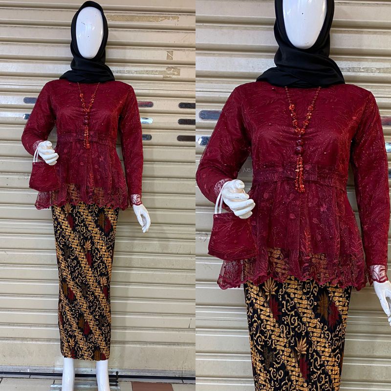 Kebaya Modern Cantika / Kebaya Wisuda / Kebaya Brukat / Kebaya Remaja / Set Kebaya Brukat Modern Terkini