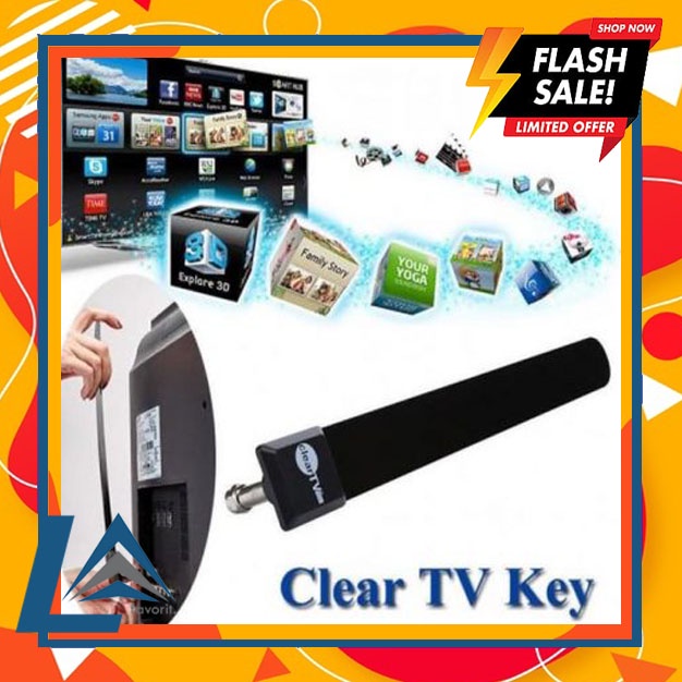 Clear TV Key Antena Tv Digital Indoor Antena Dalam Ruangan HDTV Digital (LA FAVORITE).