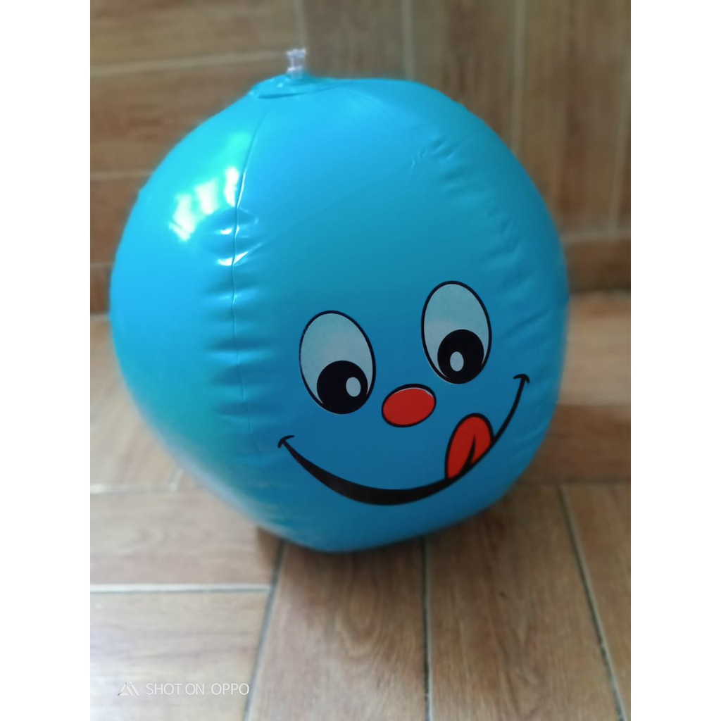 MAINAN TIUPAN BOLA SMILE/MAINAN ANAK BALON YANG DITIUP/BALON TIUPAN BERKARAKTER EMOTICON SMILE