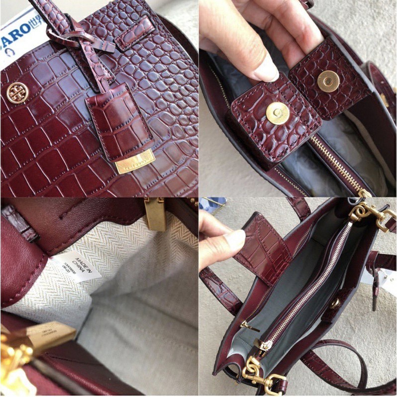 ready stock Tb tas  bag 74603 Tas Wanita Tory Burch New Walker Embossed Tote Bag  tas wanita import