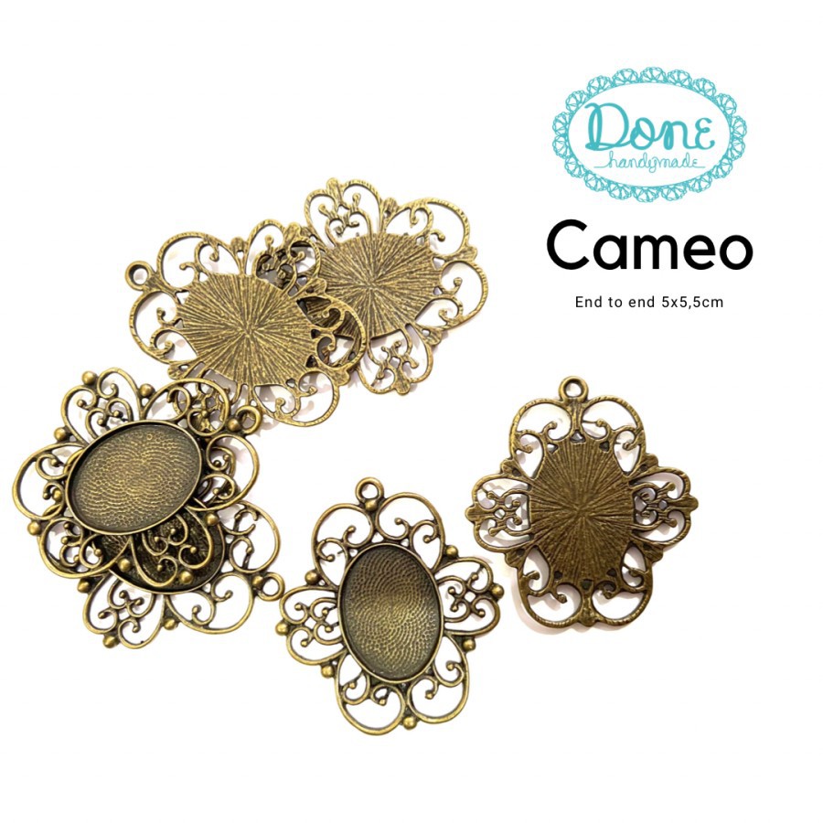 Blank cameo lace bingkai frame cameo blank pendant