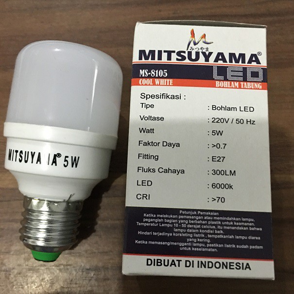 Lampu LED Tabung Terang Cahaya Lebih Merata 5W Mitsuyama MS8105