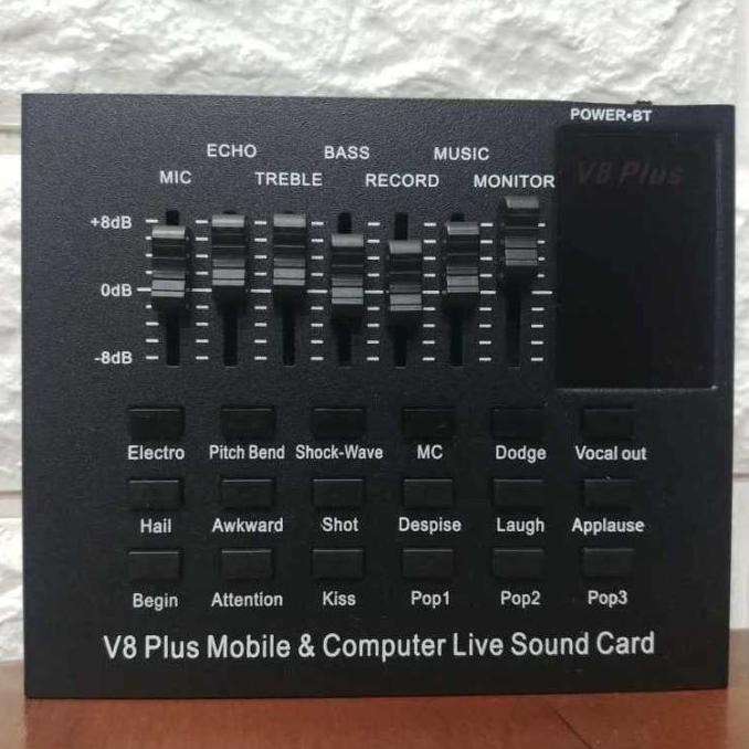 Sound card Live Mixer V8 Plus Bluetooth Audio USB External Soundcard Mic condenser taff studio bm1