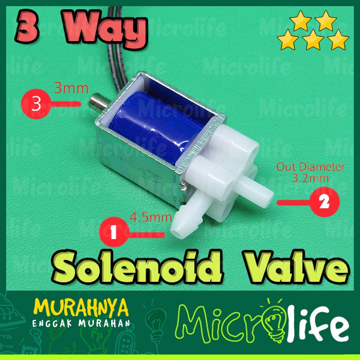 ELECTRIC SOLENOID VALVE 3 WAY 6v