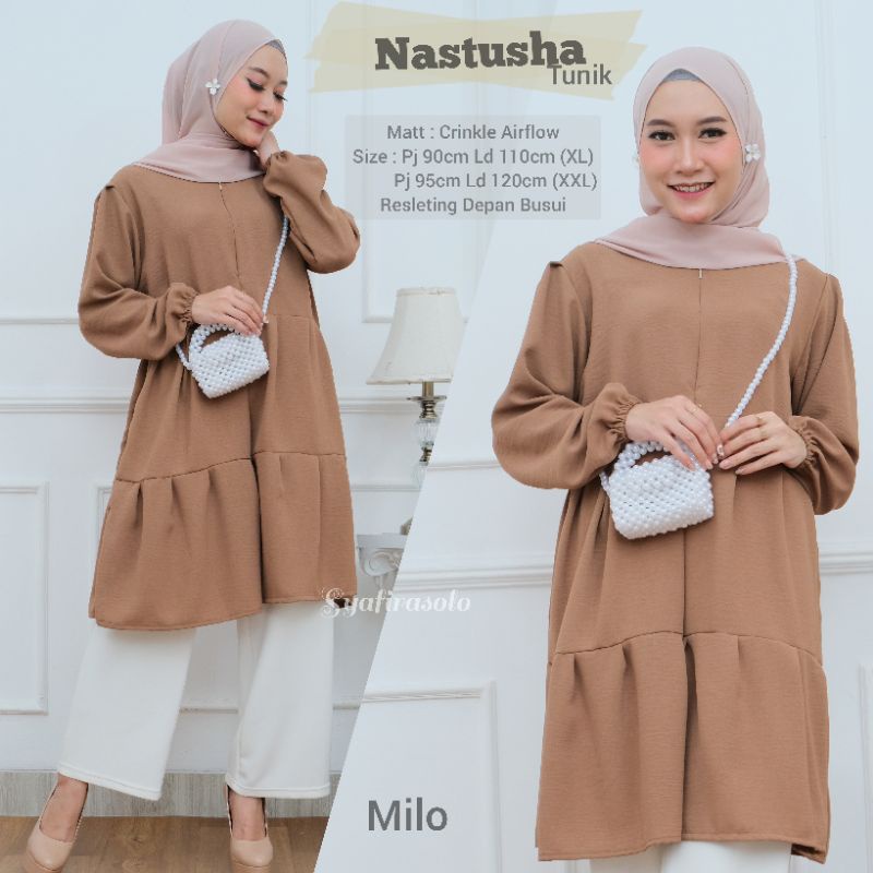 PROMO NASTUSHA TUNIK REMPEL CRINKLE AIRFLOW JUMBO LD 95,100,110,120&amp;130 (M,L,XL,XXL,XXXL)