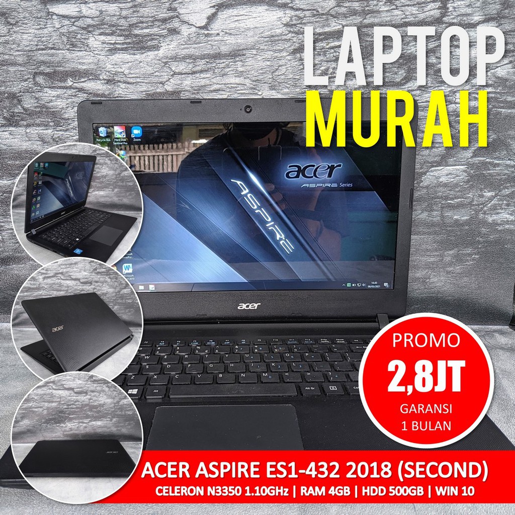 [Bisa COD] MURAHH LAPTOP ACER ASPIRE ES1-432 2018 RAM 4 GB – Laptop Second Seken Bekas Notebook