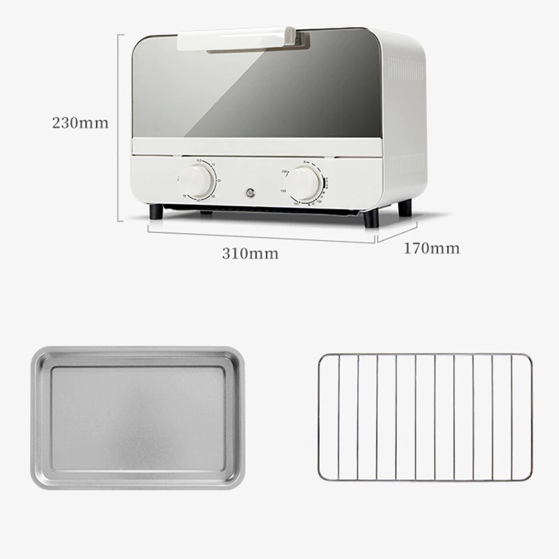 Mini Oven Electric Baking Intelligent Temperature Panggangan 10L