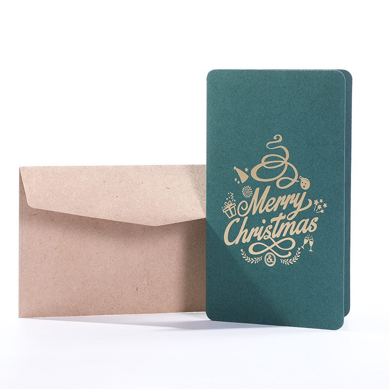 [New Arrival] Creative Bronzing Christmas Thanksgiving Card Superior Quality  Birthday Wishes​​DIY Small Cards with Envelope