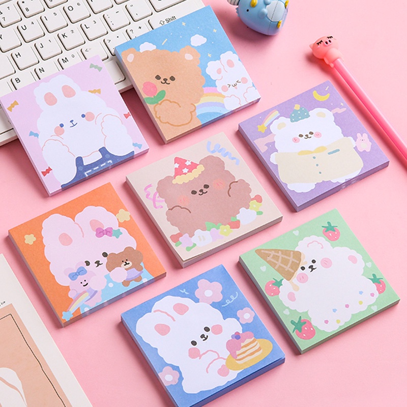 80 Sheets Mini Cute Sticky Note Student Cartoon Memo Message Notepad