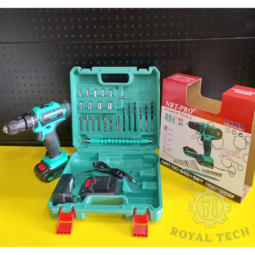 Mesin Bor Baterai Impact SET / Cordless Drill NORITA DC340-10 mm SET (New)