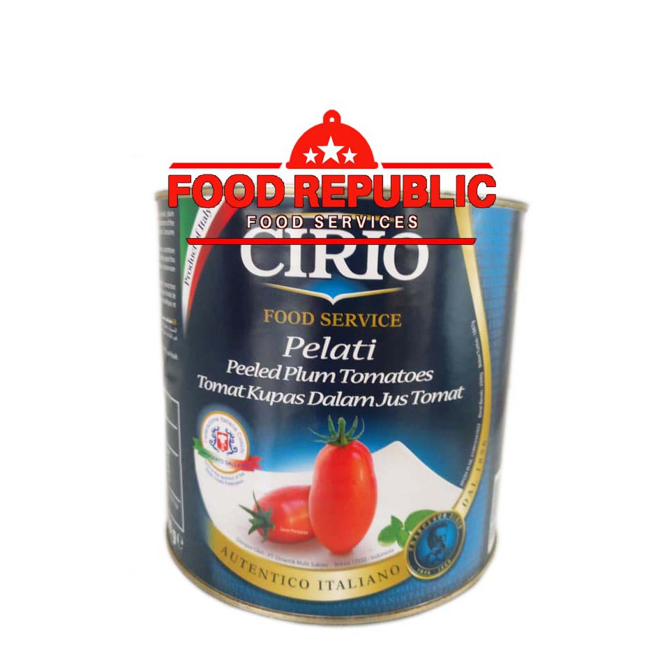 Cirio Whole Peeled Plum Tomato 2.5 KG Tomat Kupas Dalam Jus Tomat