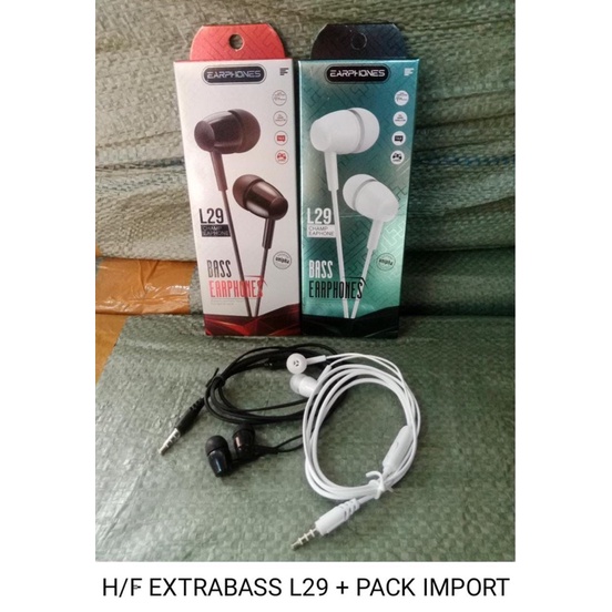 BOS - HF L29 / D21 | HANDSFREE HENSET EARPHONE L-29 / D-21 UNIVERSAL JACK 3.5MM GROSIR