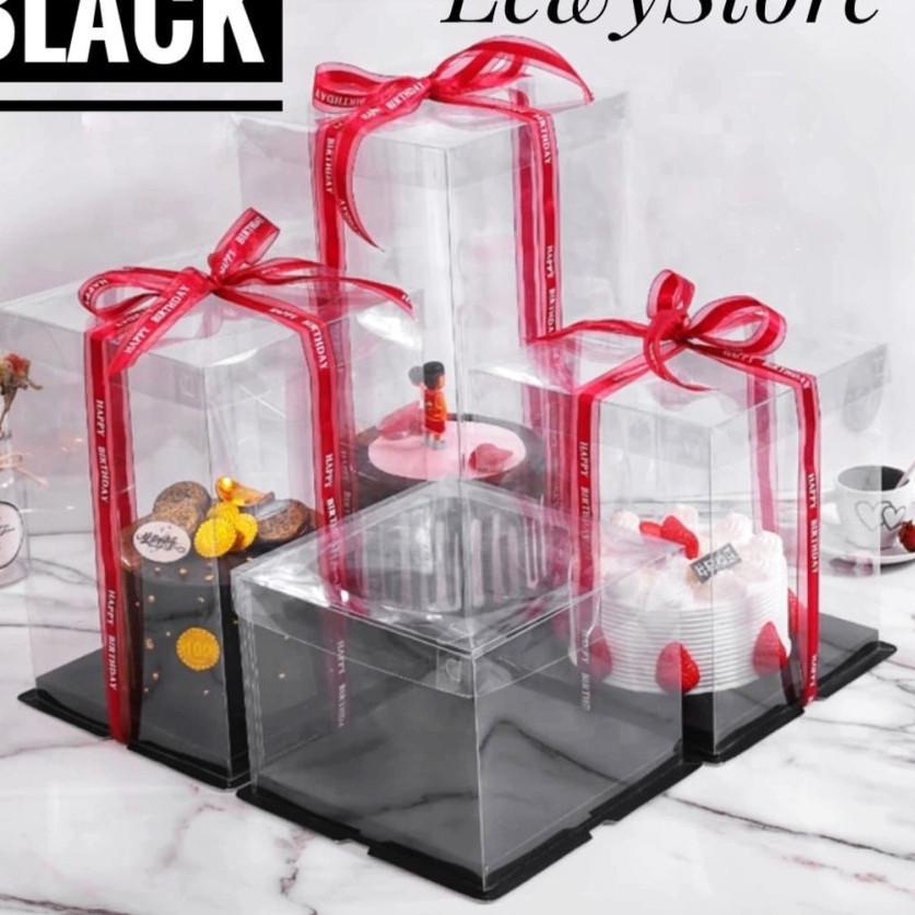 

WXUZ Cake Box Mika Dus Kue Kotak Kue 22x22 cm Tutup Transparant PET [en -33]