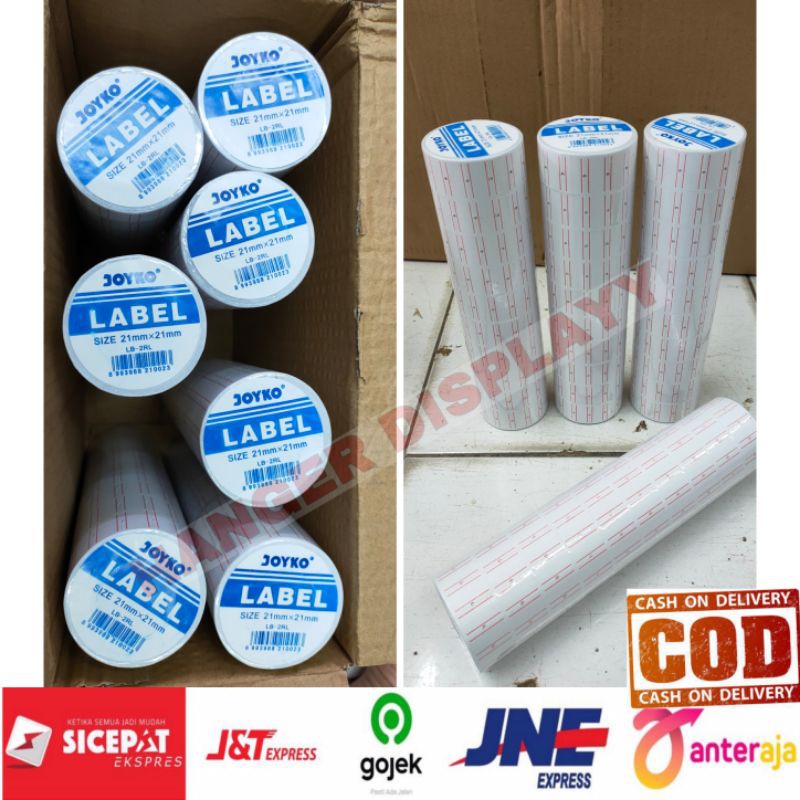 KERTAS LABEL HARGA JOYKO 1 BARIS LB-2RL BIRU MX5500 REFILL ISI ULANG TEMPELAN PRICE LABELLER LB 2RL