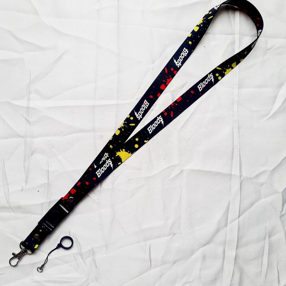 

Serbuuuu.. Lanyard printing BLOODS Gantungan ID Card/Pod + karet 13mm
