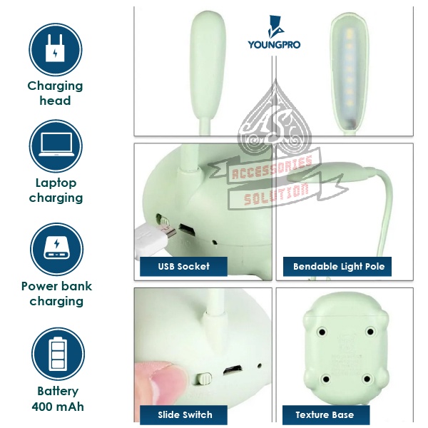 (  KADO NATAL ) YOUNGPRO YLE-07 - LAMPU MEJA BELAJAR LAMPU BACA KARAKTER LUCU LAMPU HIAS NATAL