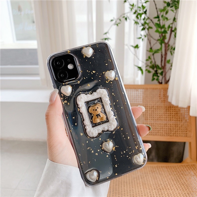 Bear 3D Case Samsung A22 A72 A52 XIAOMI REDMI NOTE 5 6 7 8 9 10 Pro Xiaomi Realme Vivo V21 Oppo A16