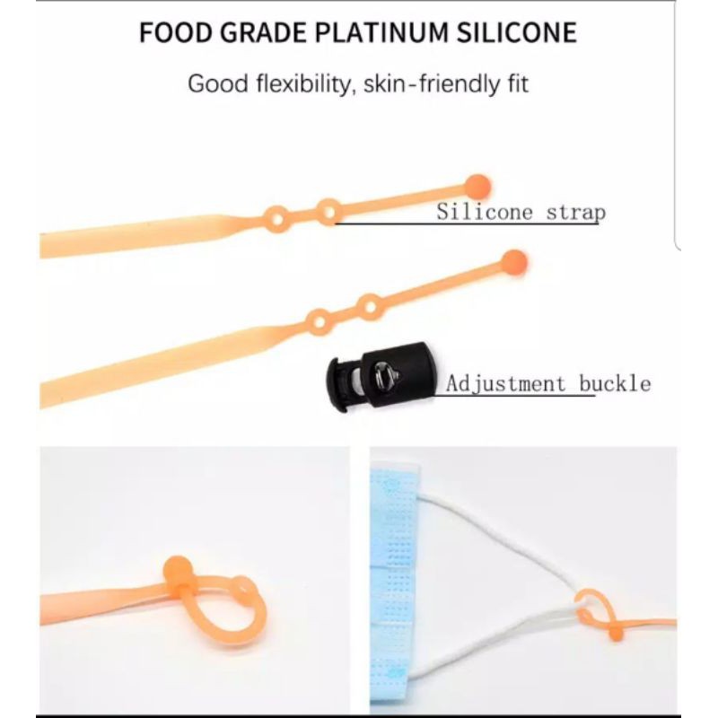 tali masker/mask strap/lanyard masker silikon adjustable