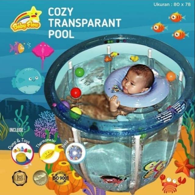 Baby flow cozy transparant pool / kolam bayi / kolam renang bayi / kolam transparan