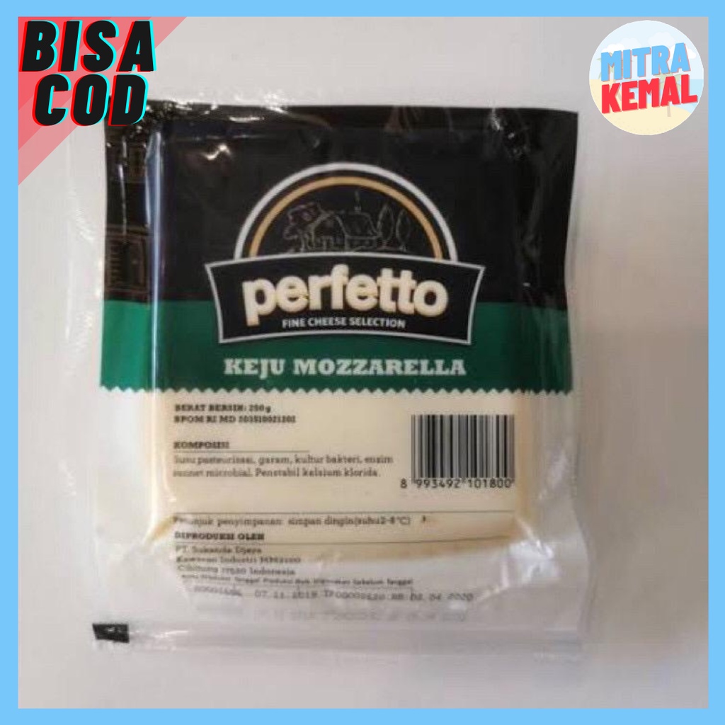 

Perfetto Mozarella 250 Gr Asli Pabrik / Isi 8 pcs