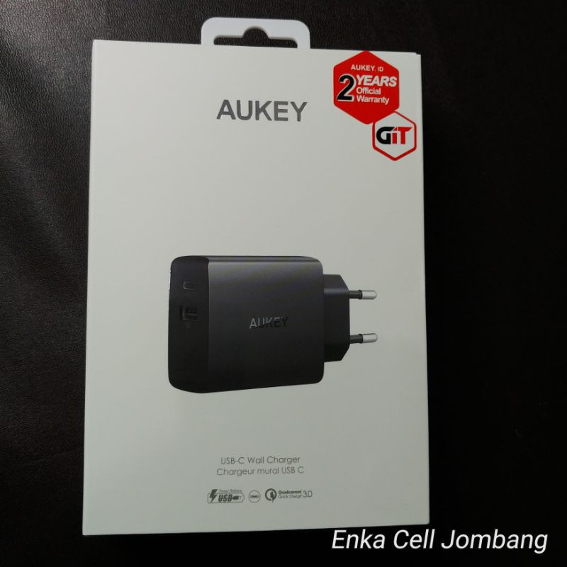 Adaptor Charger Aukey PA-Y17 2 Ports 18W PD 2.0 & QC 3.0