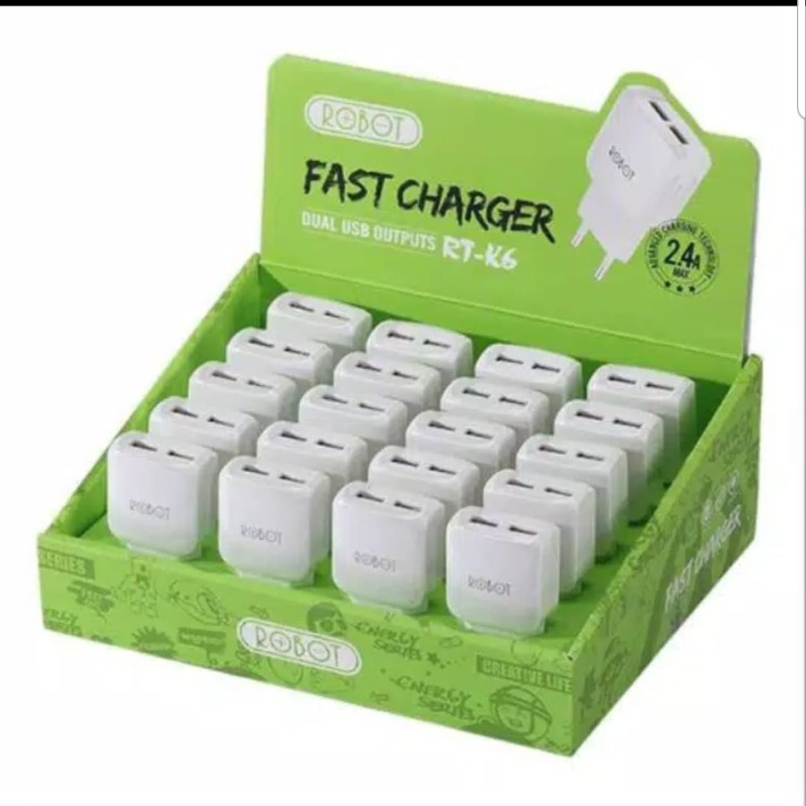 Batok Charger Robot RT-K6 Usb Kepala Charger 2Amper ORIGINAL ROBOT