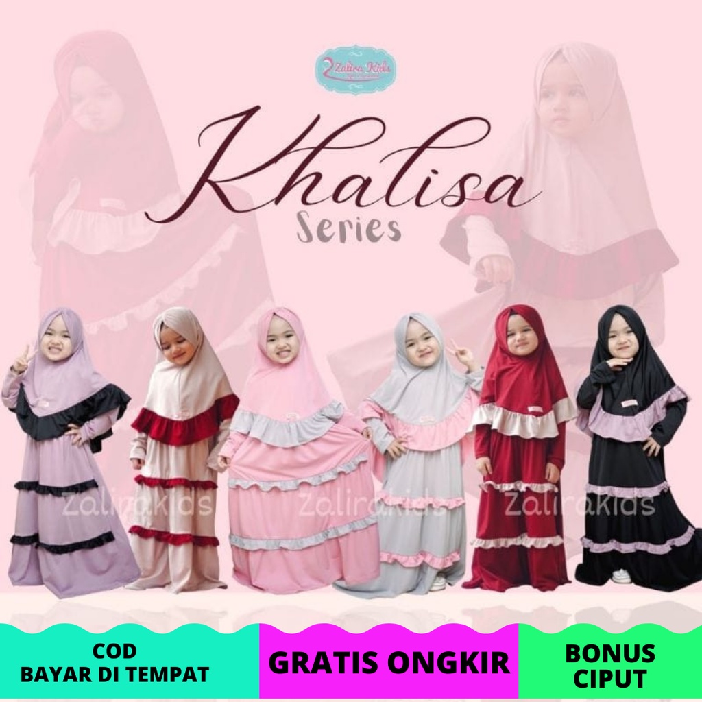 Gamis Anak Set Kerudung Zalira Khalisa Series | Gamis Anak Terbaru Anak NewBorn 0 Bulan - 8 Tahun | 