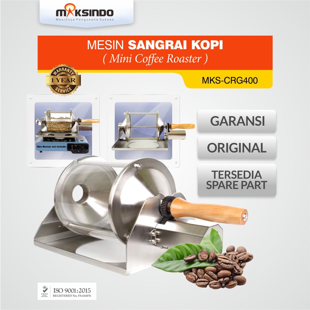 Maksindo Mesin Rosting Kopi Untuk Sangrai Kopi (Mini Coffee Roaster) MKS-CRG400