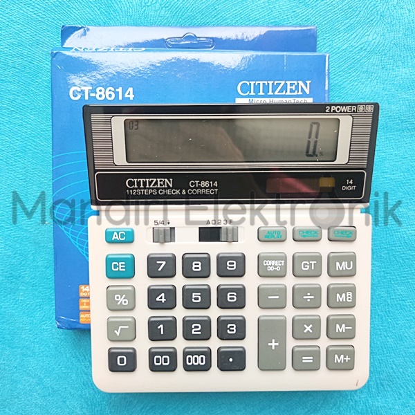 

Kalkulator Citizen CT-8614 14 Digit 2 Power - Kalkulator Dagang 14 Angka - Kalkulator Check