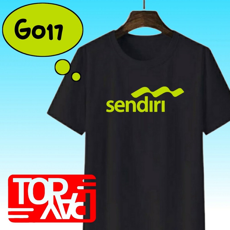 kaos hitam pria G017 atasan distro kata sendiri plesetan wanita