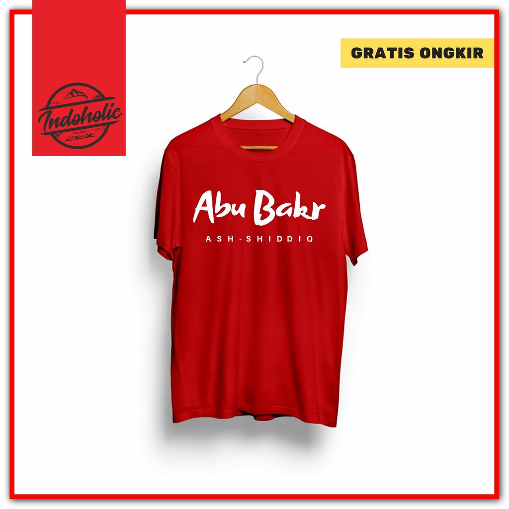 Indoholic Atasan Baju Pakaian Pria Cowok wanita Kaos Distro Kaos Dakwah Kaos Muslim Murah terbaru Combed 100% Original Abu Bakr As