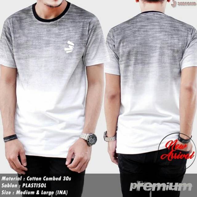Kaos Cowok 3second Abu Putih