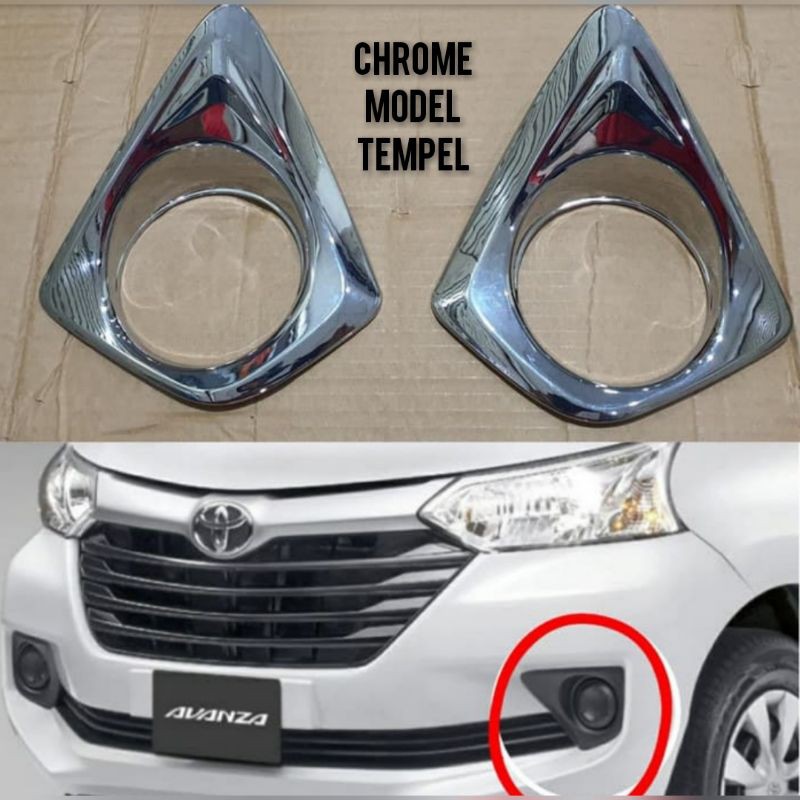 Ring cover foglamp grand avanza 2015 2018 chrome model tempel