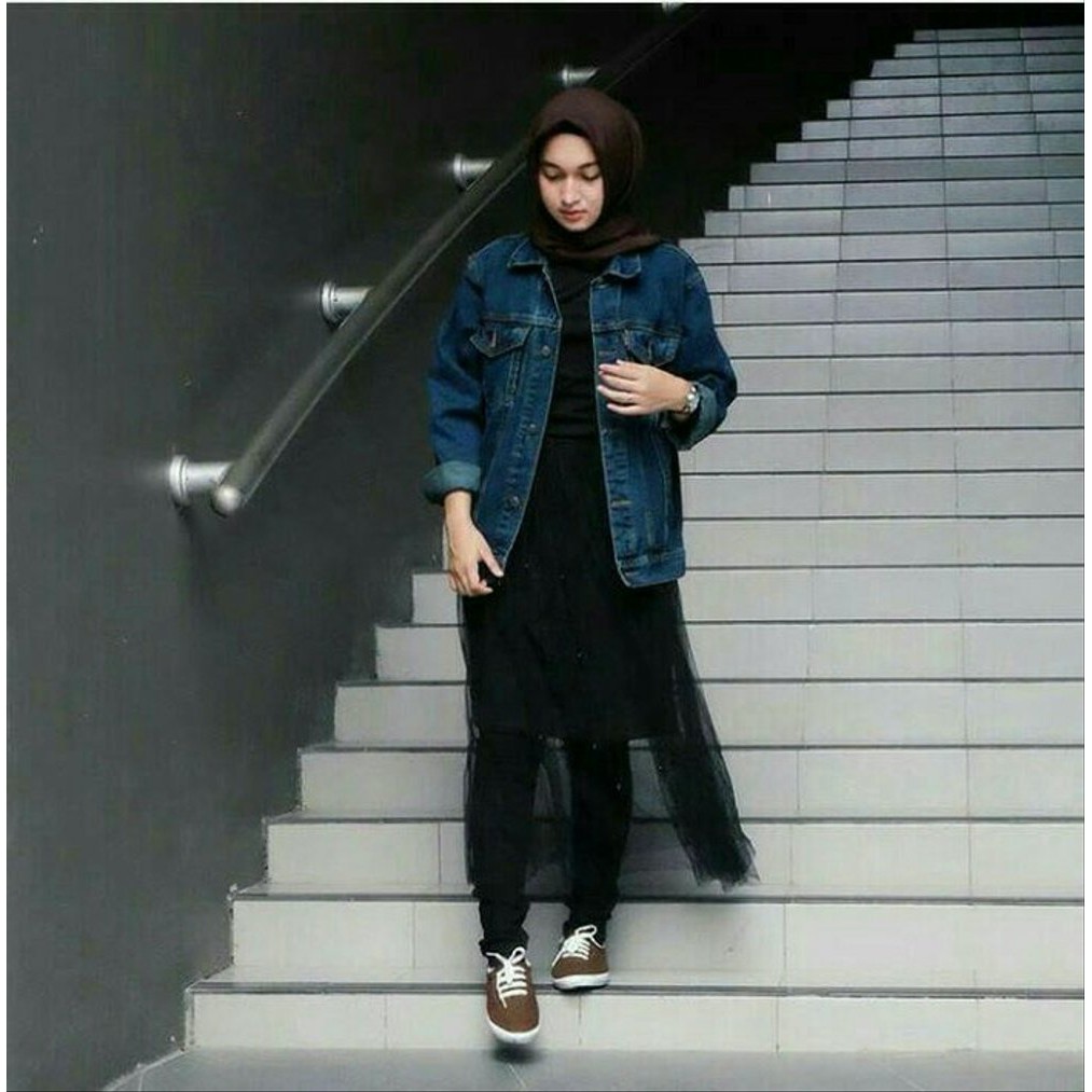 Jaket Jeans Wanita Jaket Denim Wanita Biru Dongker Obral
