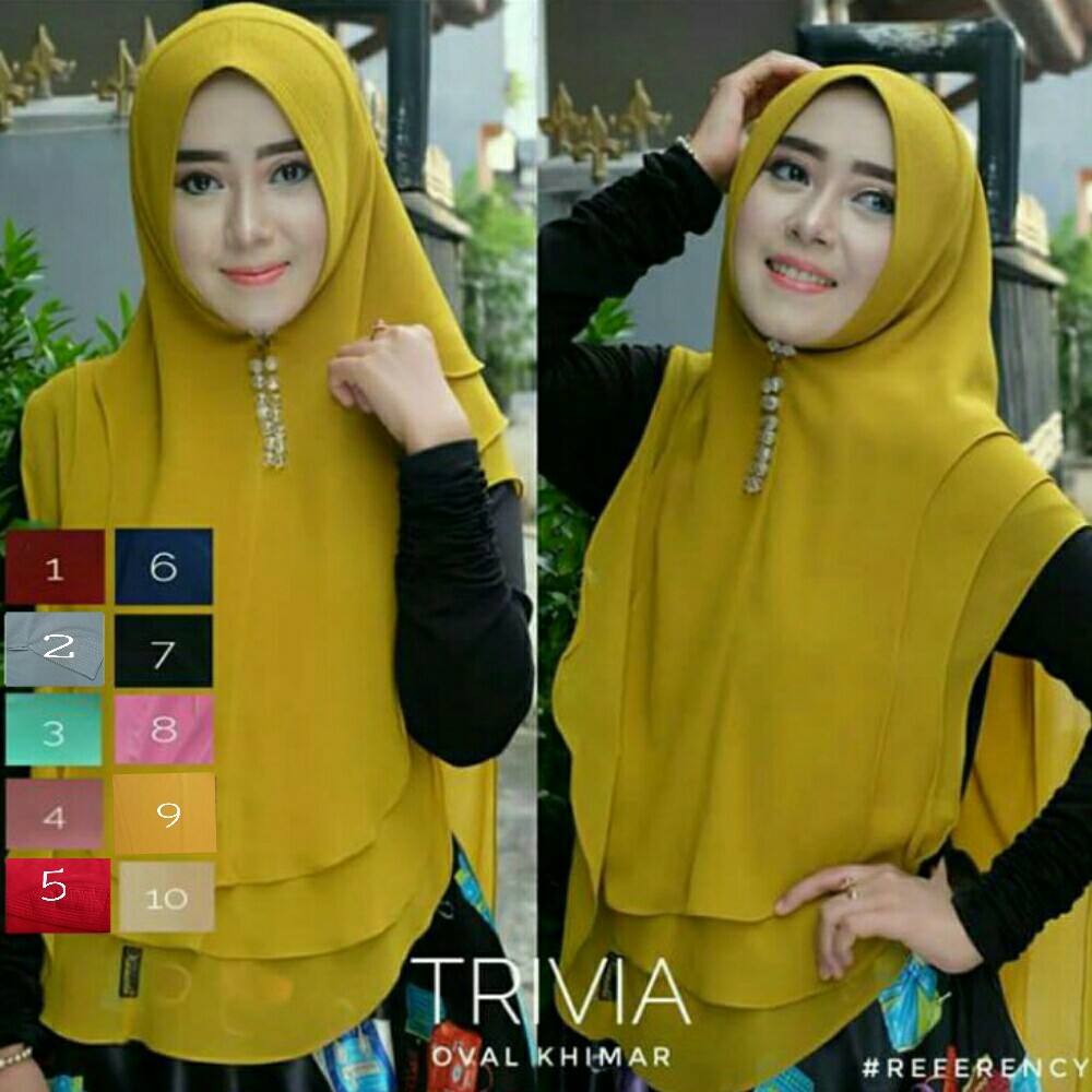 Hijab Trivia Oval Khimar Shopee Indonesia
