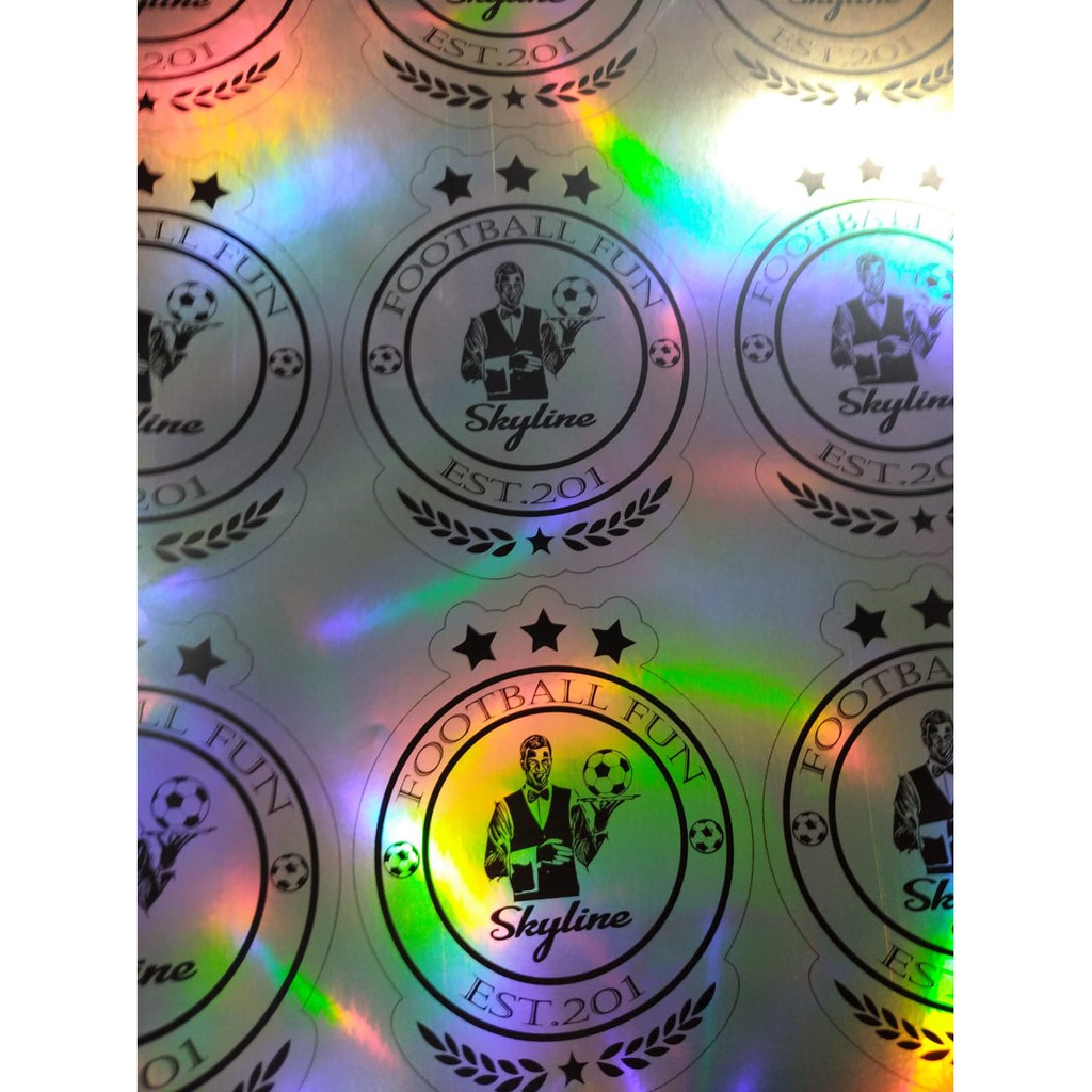 

13m cetak stiker lembaran label pelangi logo garansi olshop campur
