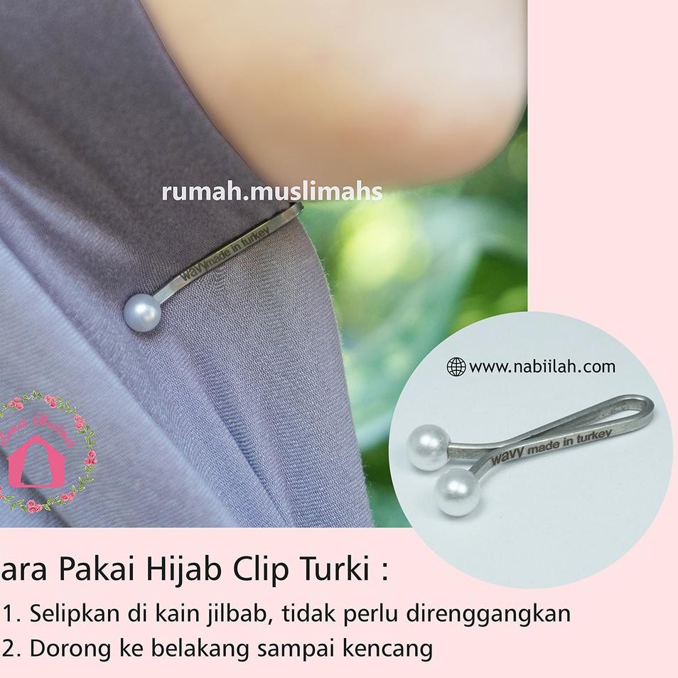 New Pin klip turki 'PEARL' penjepit jilbab hijab clip turkey peniti turki jepitan jilbab klip jilbab