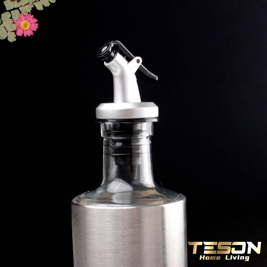 Botol Minyak Stainless Kaca Kecap Saos Pourer Oil Vinegar Glass Bottle