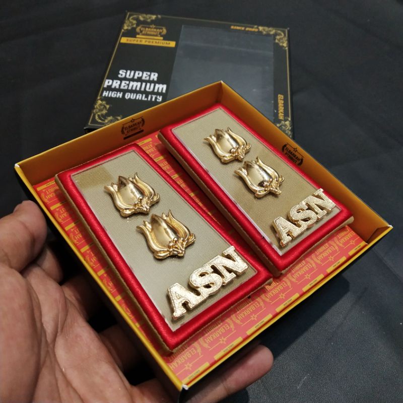 PANGKAT ASN SUMSEL/SULSEL  GOLONGAN 3D 4A 4B KAIN KHAKI LIS MERAH AKRILIK ASN SUMSEL