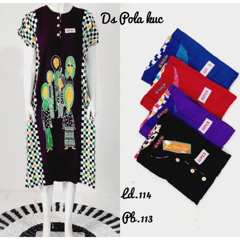 Daster midi busui friendly batik pola kencana ungu kekinian viral