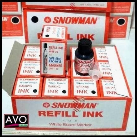 

isi refill tinta spidol HITAM snowman white board whiteboard ink Limited