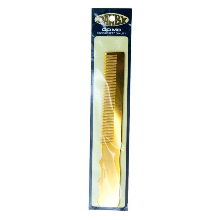 Tammia Aluminium men comb 350 gold long comb w/ handle JAPAN ANANDA_KOSMETIK