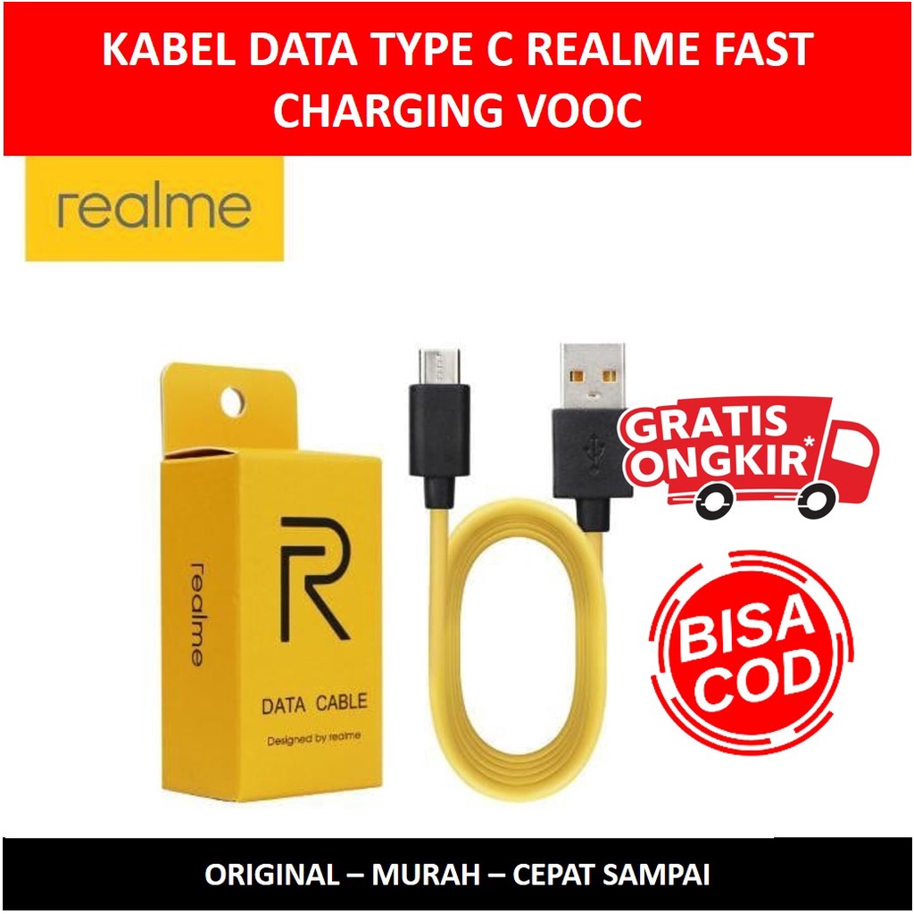 Kabel Data Realme VOOC Type C Fast Charging Original Cable Data USB C