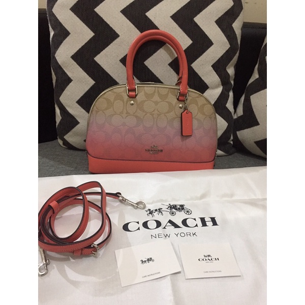 tas coach mini siera ombre pink multi