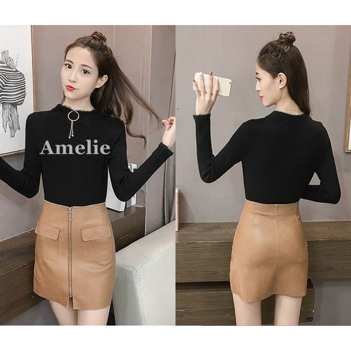 [baju wanita korea] Baju Atasan Rajut Blouse Wanita Korea Import