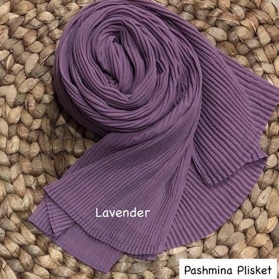 CRIMELDA PASHMINA PLISKET FULL 175x75 DIAMOND CREP HIJAB FASHION MUSLIM-LAVENDER P.PLISKT