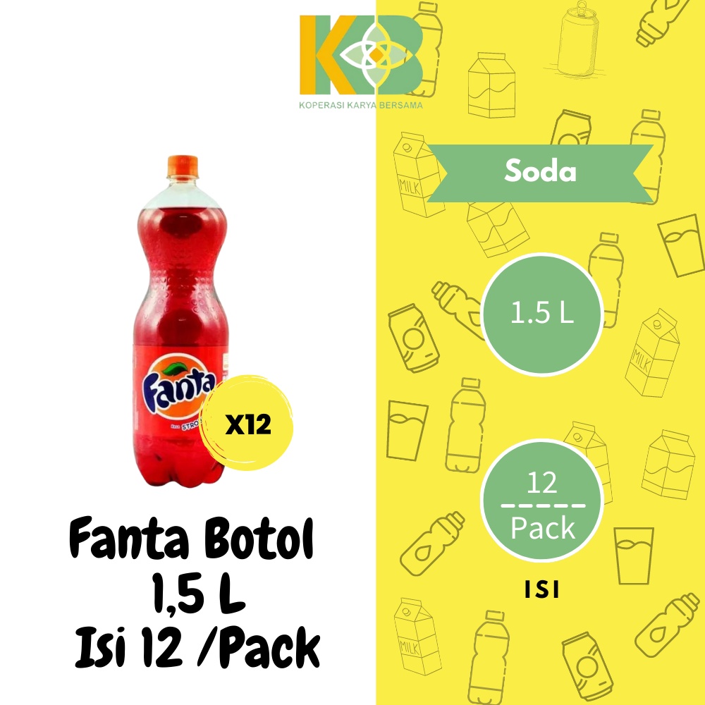 Minuman Soda Fanta 1.5 Liter Isi 12 Botol / Pack